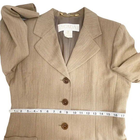 ESCADA Tan Beige Wool 2 Piece Suit Women's Size 38 - Picture 11 of 14